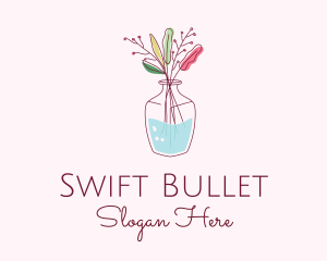 Watercolor Flower Vase logo design