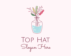 Watercolor Flower Vase logo design