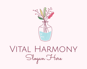 Watercolor Flower Vase logo design