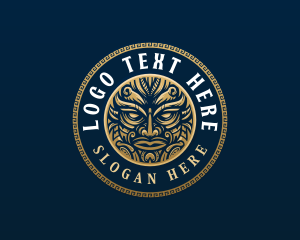 Tribal Maori Mask logo