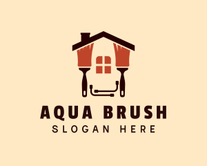 House Paint Brush Maintenance logo design