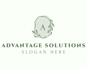 Watercolor Plant Wreath  logo design