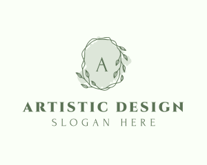 Watercolor Plant Wreath  logo design