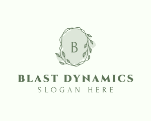 Watercolor Plant Wreath  logo design