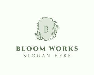 Watercolor Plant Wreath  logo design