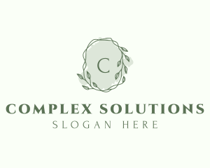 Watercolor Plant Wreath  logo design