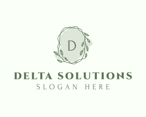 Watercolor Plant Wreath  logo design