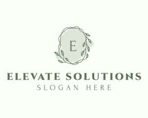 Watercolor Plant Wreath  logo design