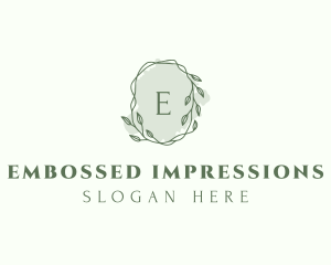 Watercolor Plant Wreath  logo design