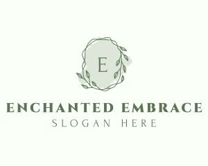 Watercolor Plant Wreath  logo design