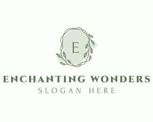 Watercolor Plant Wreath  logo design