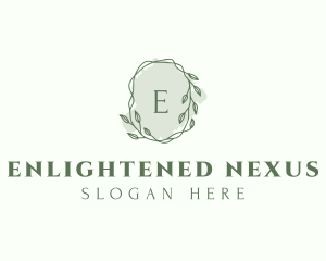 Watercolor Plant Wreath  logo design