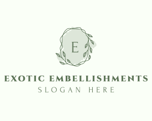 Watercolor Plant Wreath  logo design