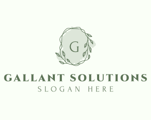 Watercolor Plant Wreath  logo design