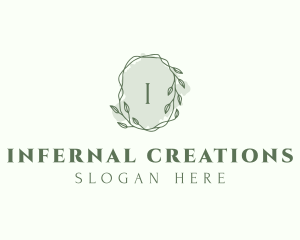 Watercolor Plant Wreath  logo design