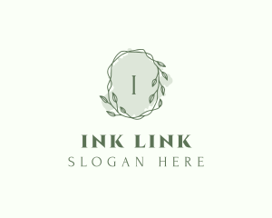 Watercolor Plant Wreath  logo design