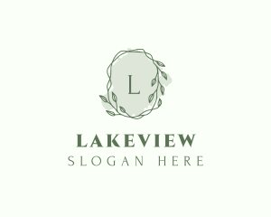 Watercolor Plant Wreath  logo design