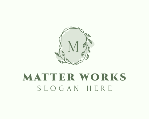 Watercolor Plant Wreath  logo design