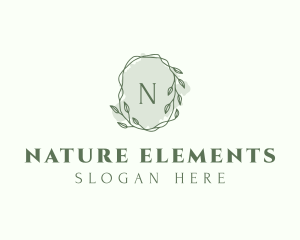 Watercolor Plant Wreath  logo design