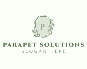 Watercolor Plant Wreath  logo design