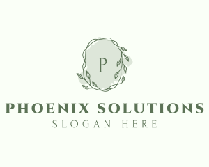 Watercolor Plant Wreath  logo design