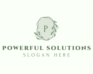 Watercolor Plant Wreath  logo design