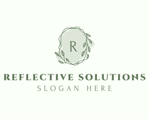 Watercolor Plant Wreath  logo design