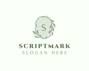 Watercolor Plant Wreath  logo design