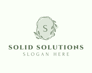 Watercolor Plant Wreath  logo design