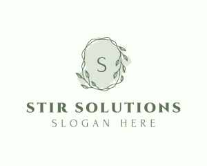 Watercolor Plant Wreath  logo design