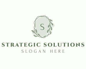 Watercolor Plant Wreath  logo design