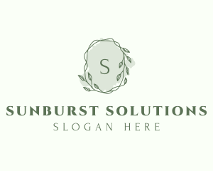 Watercolor Plant Wreath  logo design