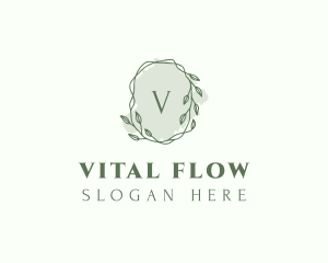 Watercolor Plant Wreath  logo design