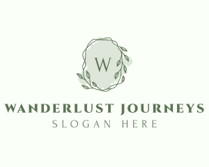 Watercolor Plant Wreath  logo design