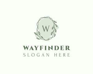 Watercolor Plant Wreath  logo design