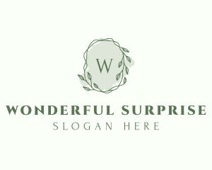 Watercolor Plant Wreath  logo design