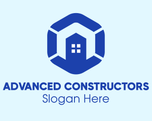 Building Construction Hexagon logo design