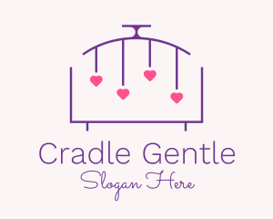 Heart Baby Crib  logo design