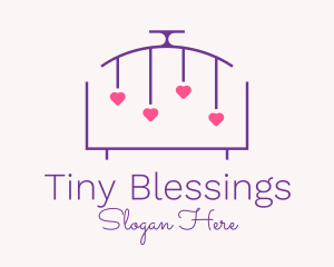 Heart Baby Crib  logo design