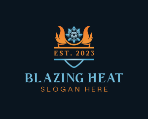 Heating Snowflake Cooling logo design