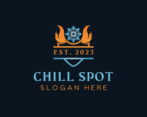 Heating Snowflake Cooling logo design