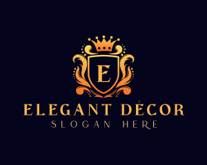 Elegant Crown Shield logo design