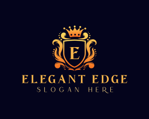 Elegant Crown Shield logo design