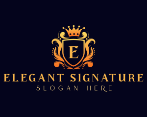 Elegant Crown Shield logo design