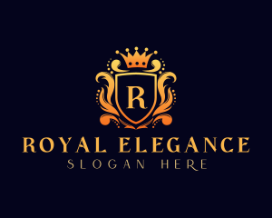 Elegant Crown Shield logo design