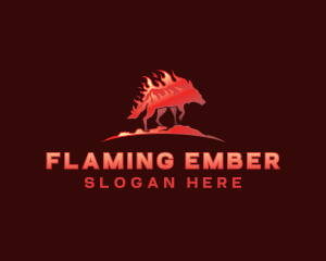 Burning Fire Jackal logo design