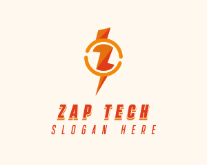 Electricity Thunder Letter Z logo design