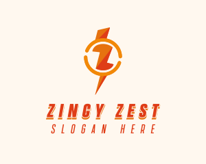 Electricity Thunder Letter Z logo design