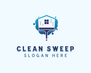 Housekeeping Clean Squeegee logo design