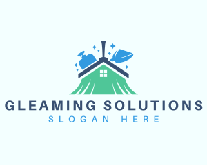 Broom Housekeeping Cleaning logo design